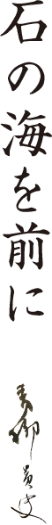 石の海を前に